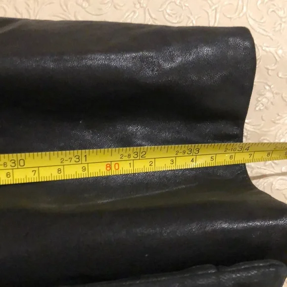 ANDREW MARC BLACK LEATHER COAT